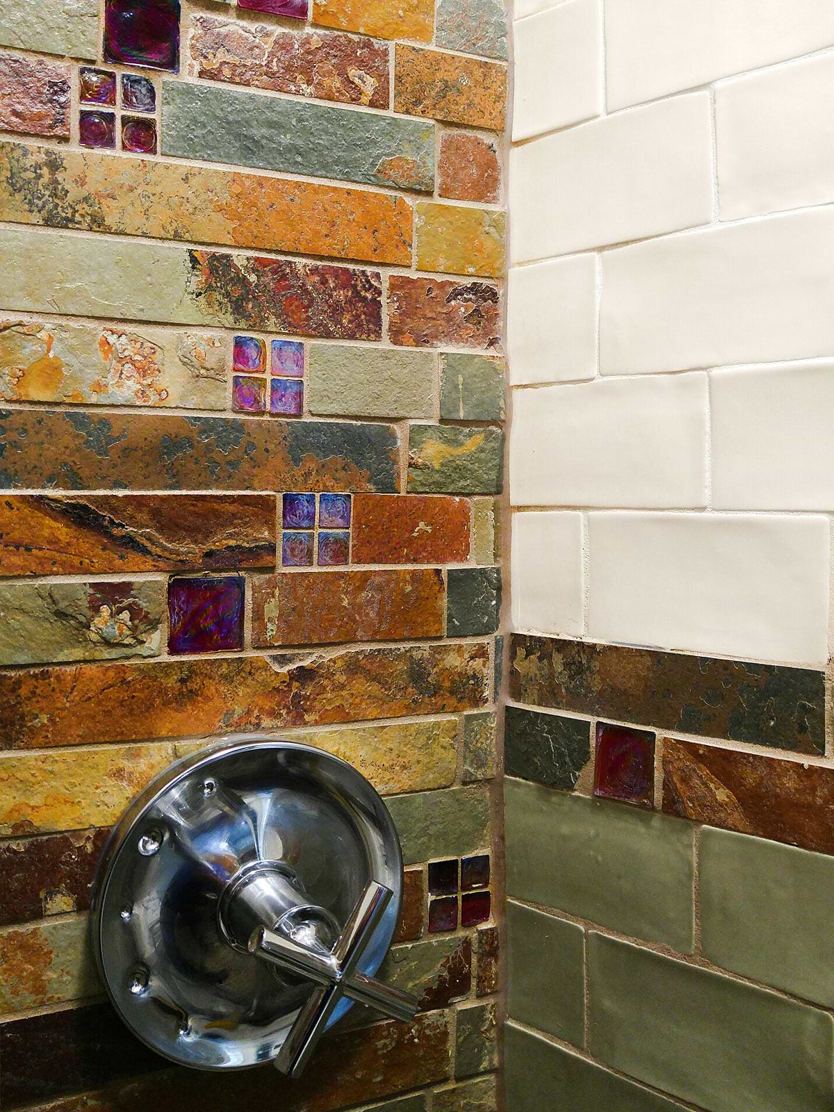 Slate Burgundy Glass Mosaic Tile Bathroom Shower BA1026