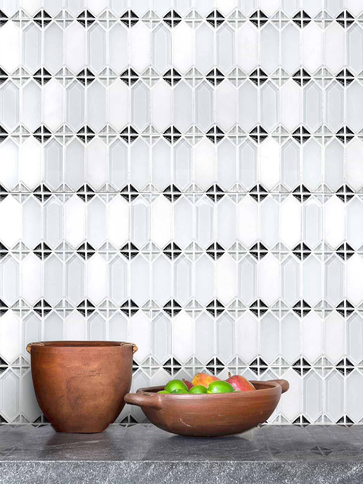 Glass Backsplash Ideas Gray Countertop