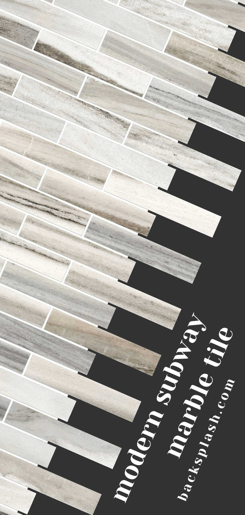 White Gray Modern Marble Kitchen Backsplash Tile BA1034