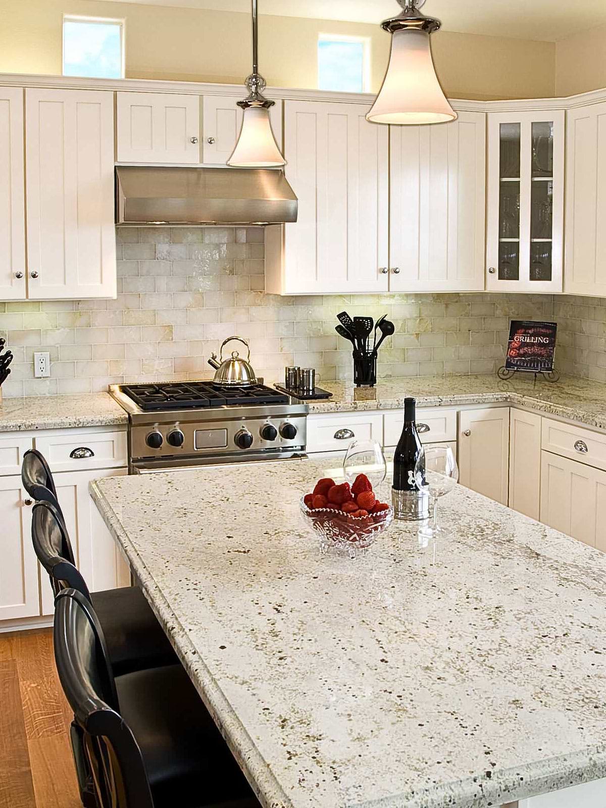 White Onyx Kitchen Backsplash