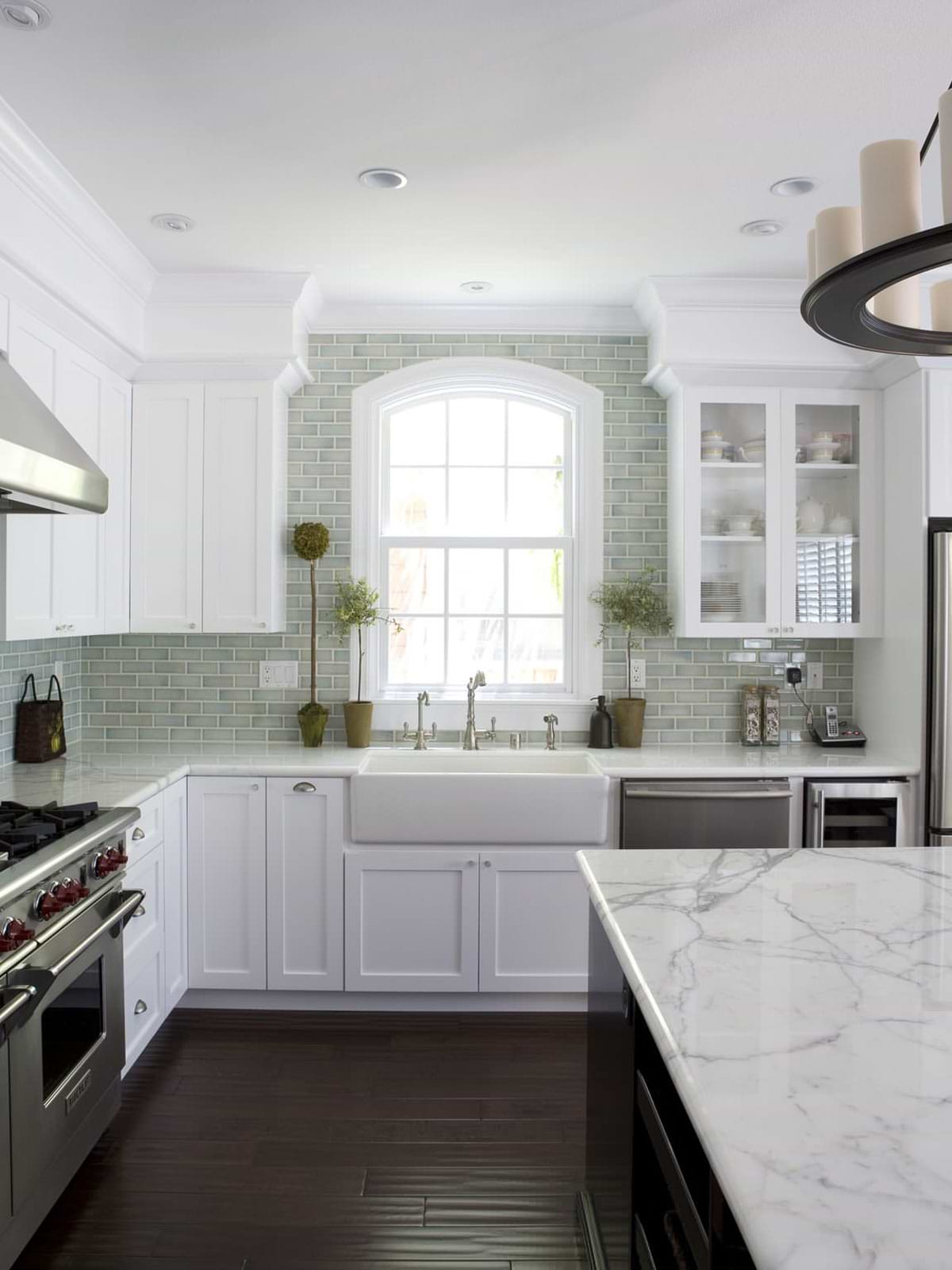 Green Subway Kitchen Backsplash Ideas
