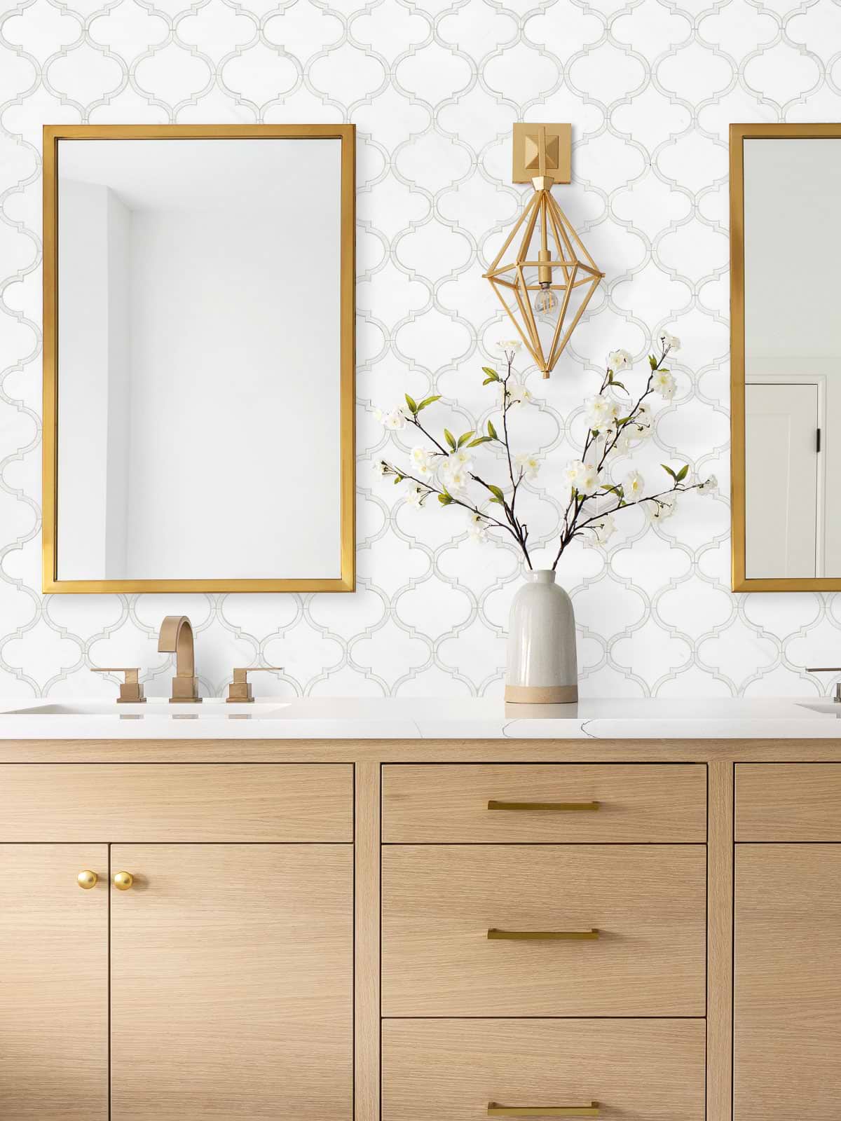 mother of pearl vanity wall tile