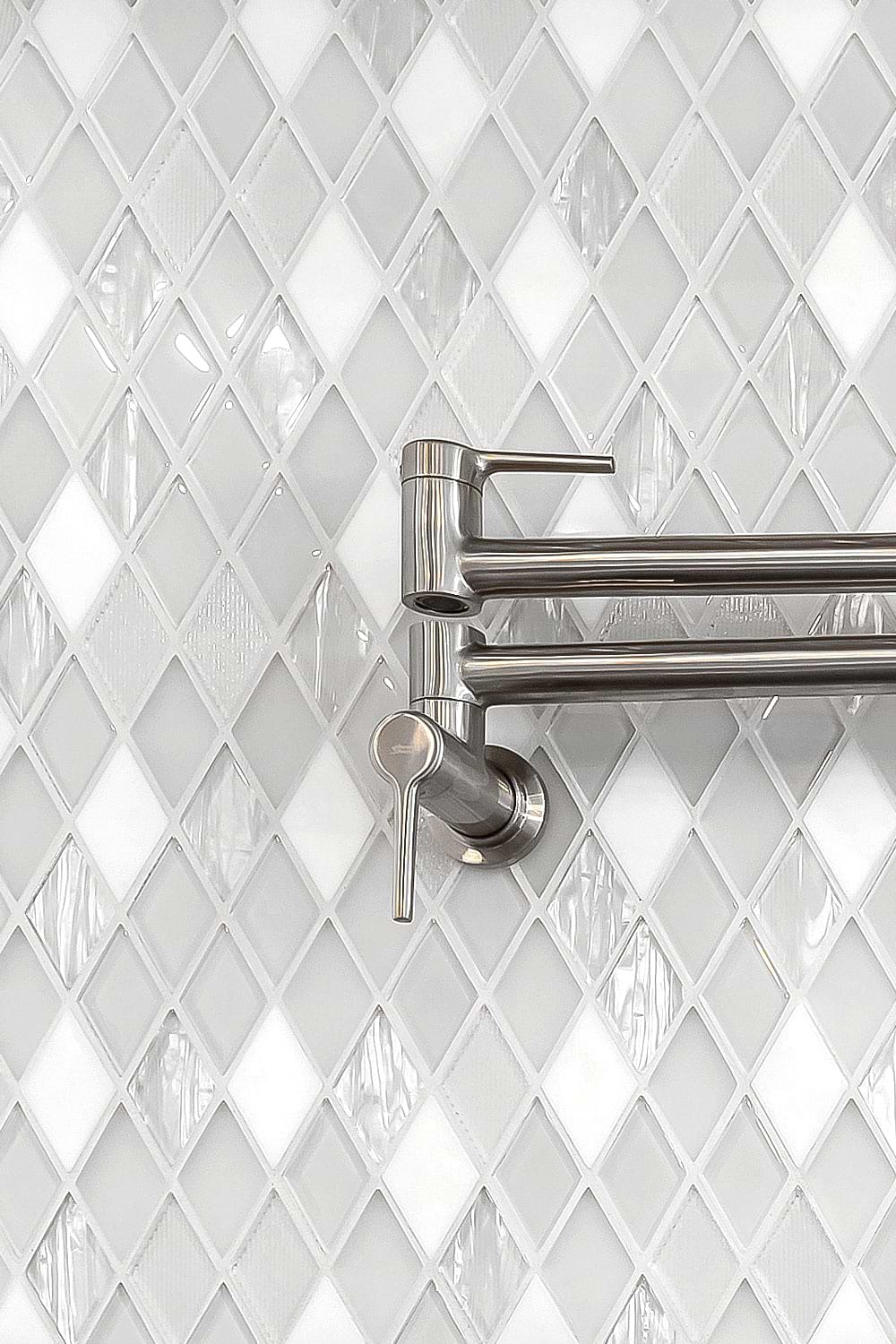 Glass And Marble Backsplash Tile For Modern Kitchens BA62046