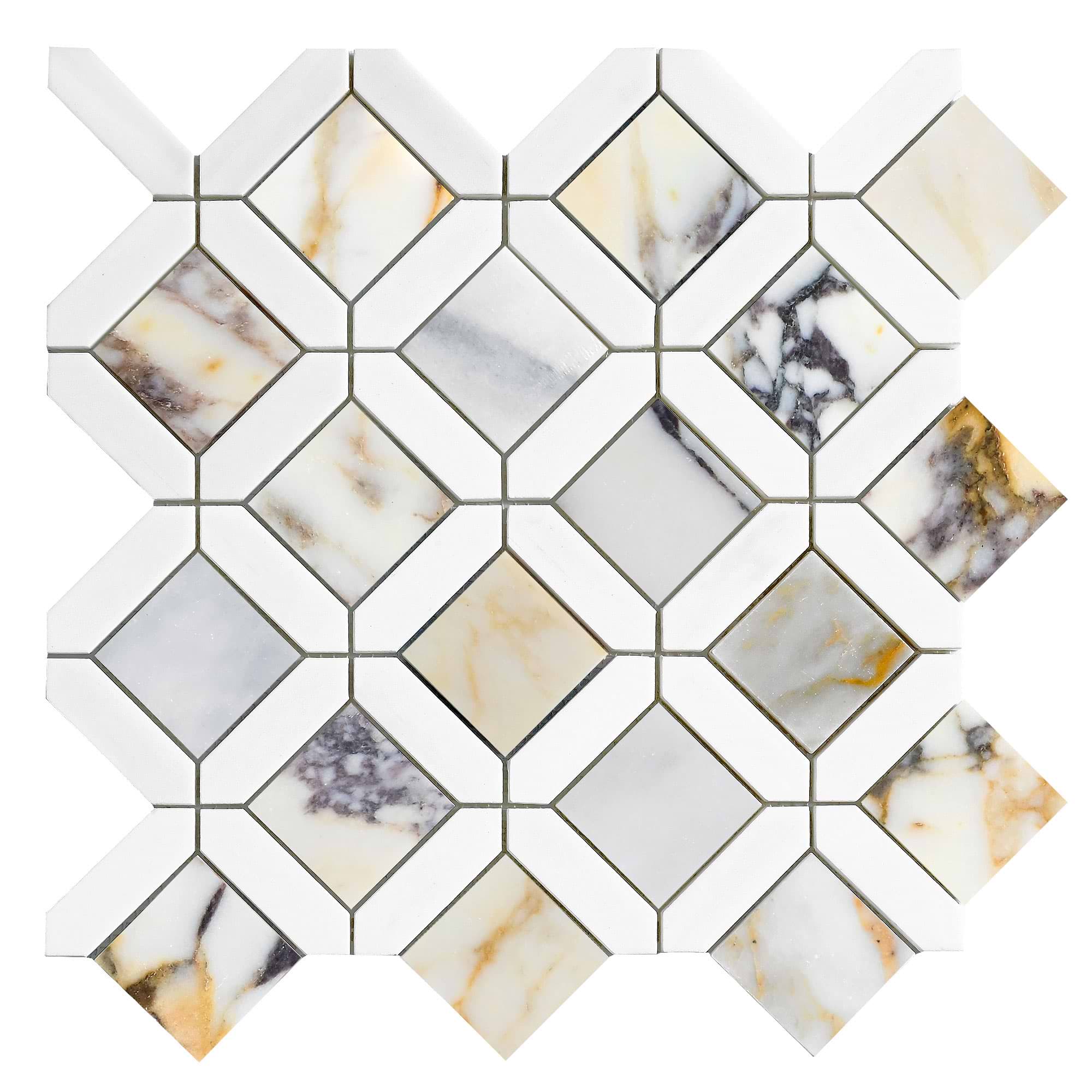 Mosaic Tile Backsplash Marble Diamond