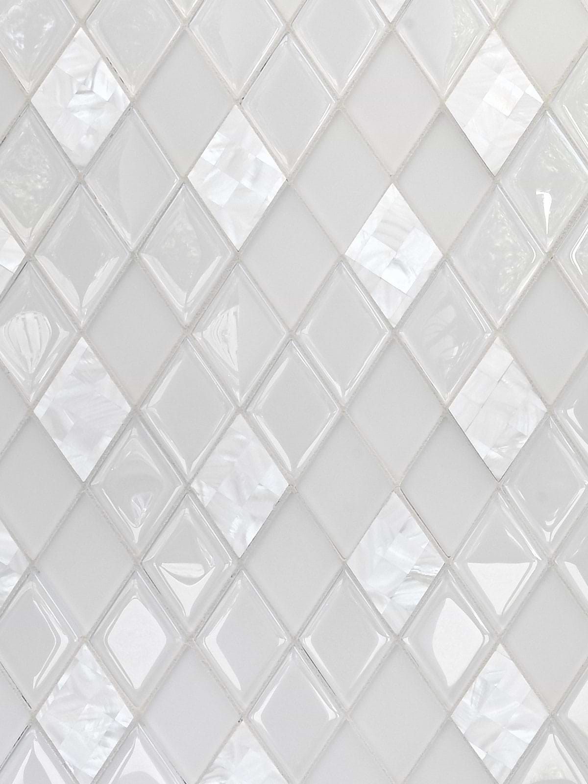 Diamond mother of pearl backsplash tile