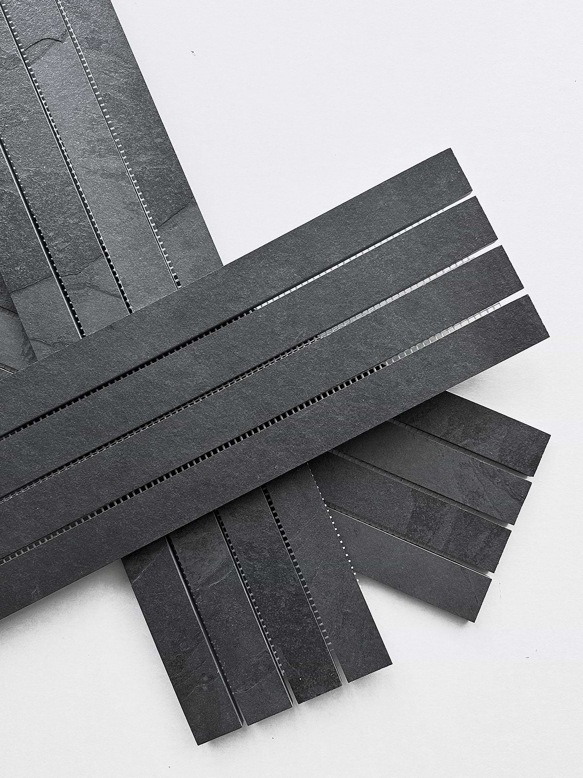 Long Black Slate Modern Kitchen Backsplash Tile