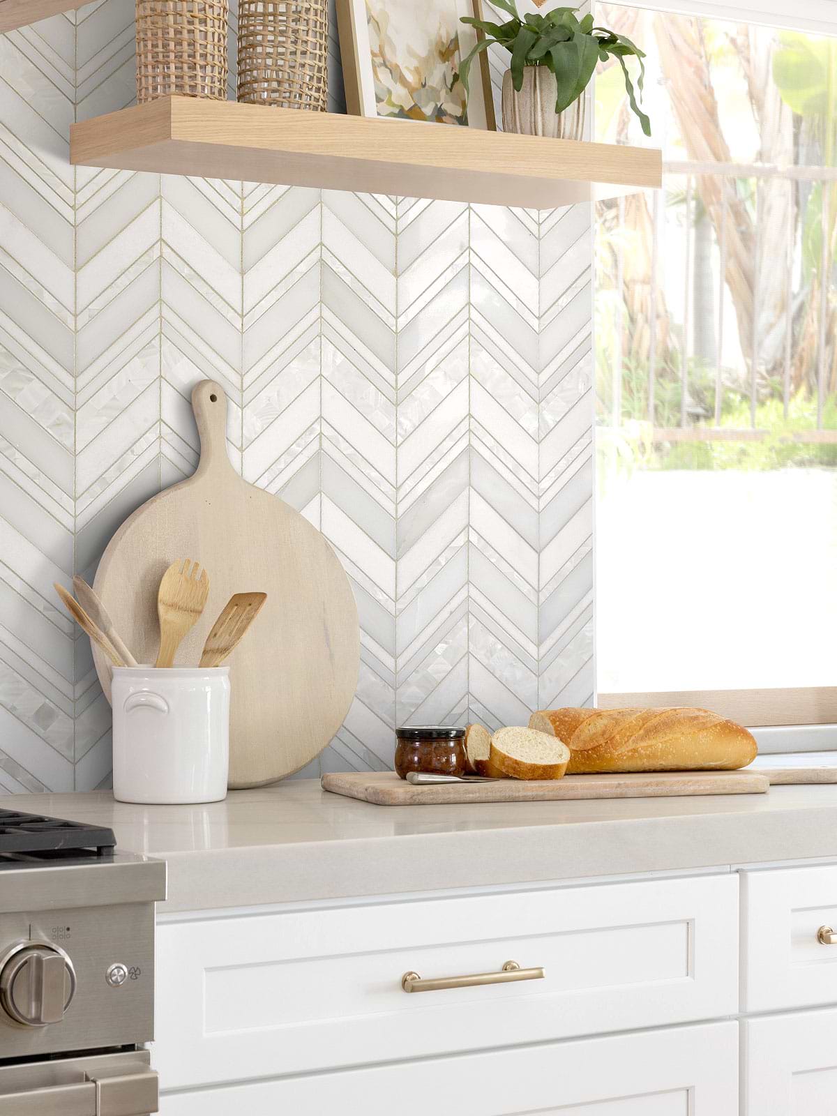 White Mother of pearl backsplash tile White Mother of pearl backsplash tile