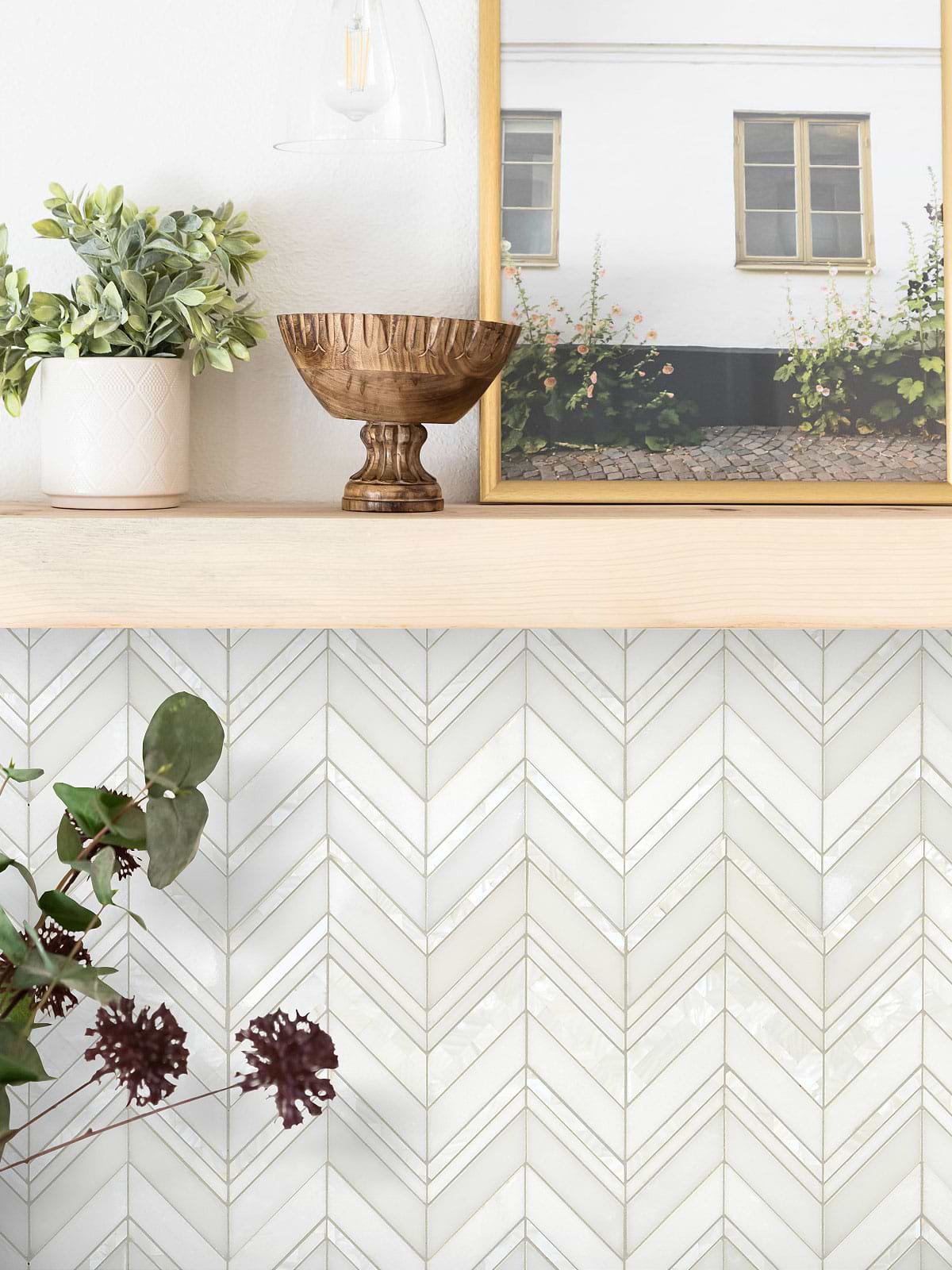 kitchen backsplash mother of pearl