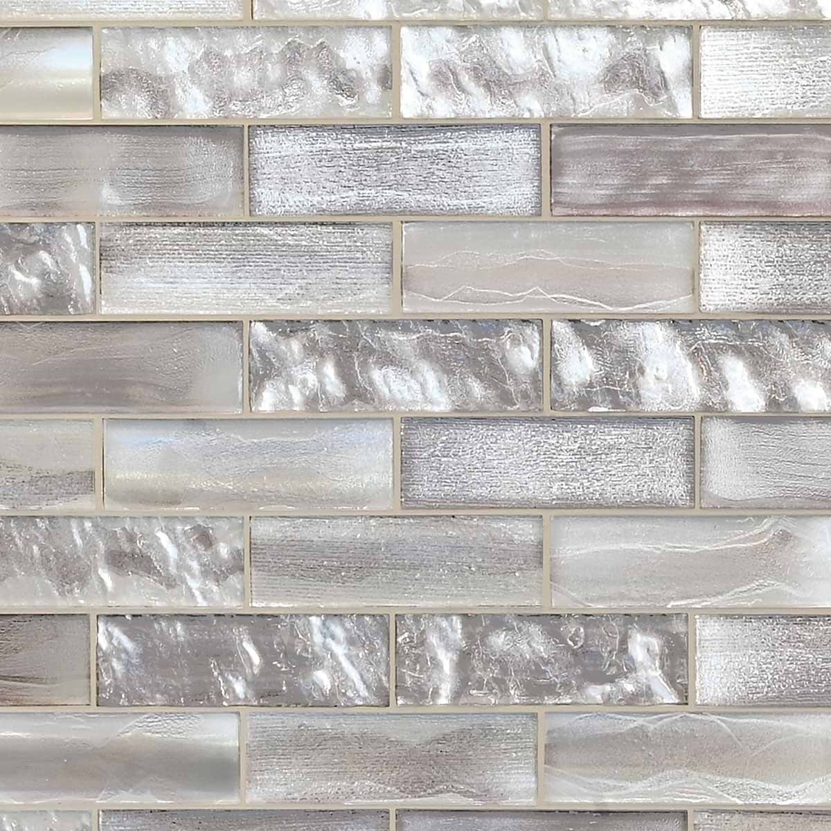 Metallic Subway Glass Backsplash Tile