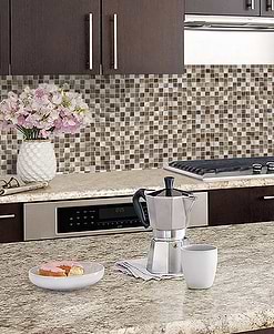 Alternative view of Brown Metal Glass Modern Kitchen Backsplash Tile - BA1123