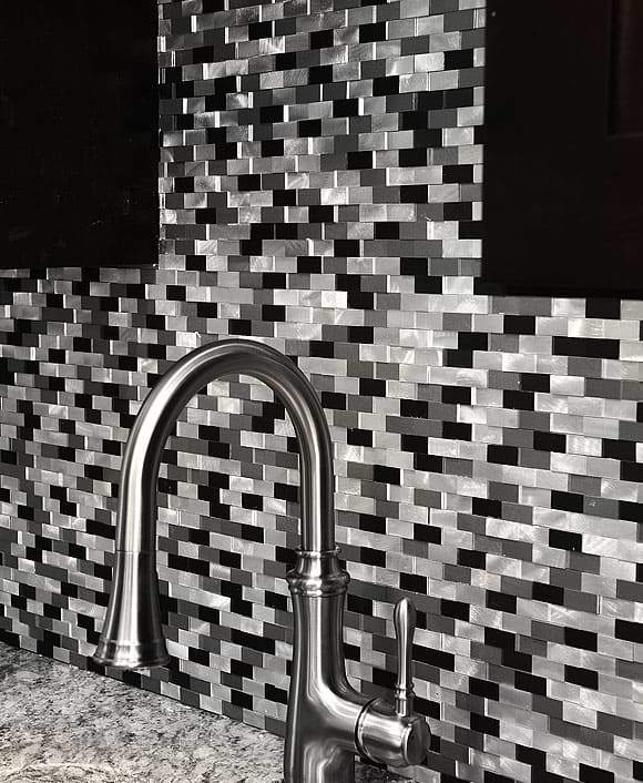 3D Gray Black Metal Backsplash Tile