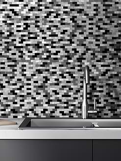 3D Gray Black Metal Backsplash Tile #metaltile #metalbacksplash #blackgraytile #metalbacksplashideas #metalmosaictiles