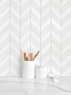 Large White Chevron Marble Backsplash Tile BA6301