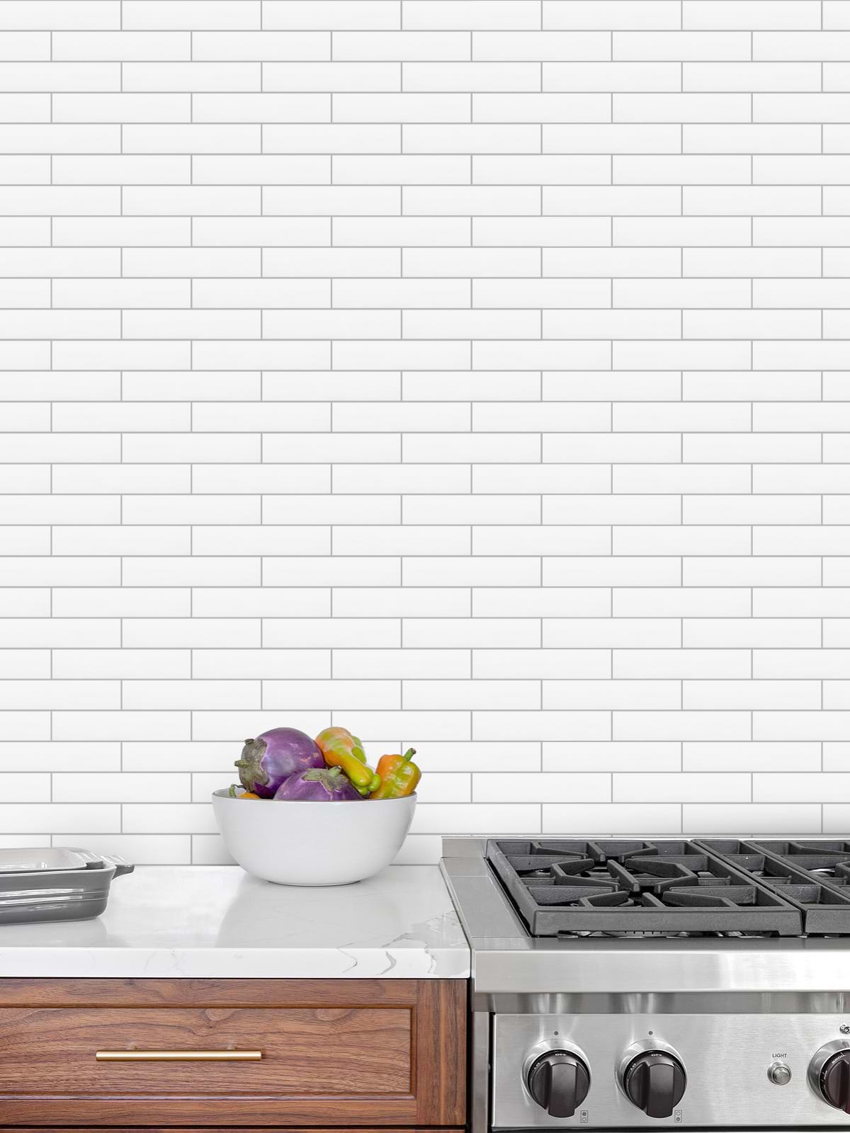 Modern White Subway Marble Backsplash Mosaic Tile BA6306 1