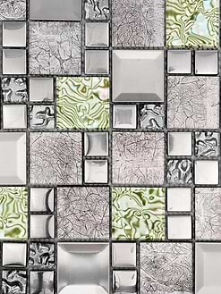 Glass Metal Green Shell Glass Backsplash Tile BA62012 3