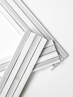 Modern Long Marble White Gray Backsplash Mosaic Tile BA1079 2