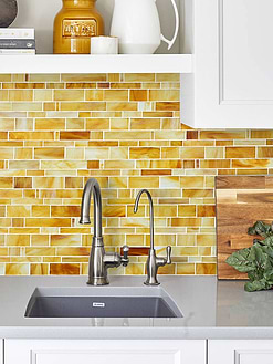 Honey Onyx Glass Subway Hand Cut Artisan Mosaic Tile BA7017