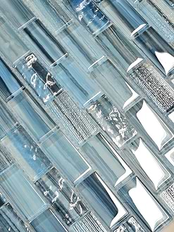 Blue Subway Hand Painted Glass Mosaic BA5516 5