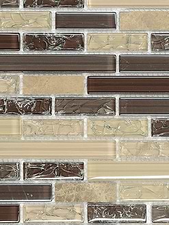 Beige Brown Crackle Glass Kitchen Backsplash Tile