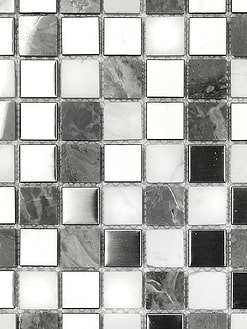 Gray White Marble Metal Kitchen Backsplash Tile