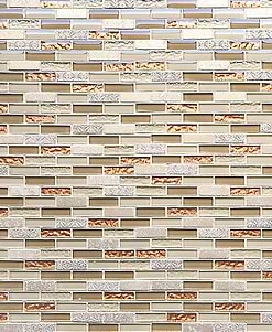 beige brown gold glass travertine backsplash tile