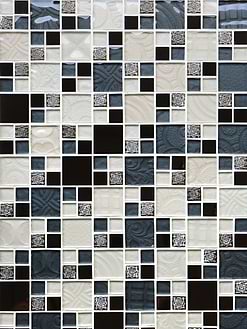 Beige Blue Black Glass Metal Kitchen Backsplash Tile BA1108 4