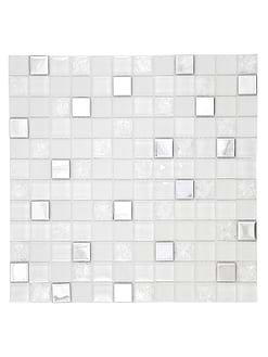 Modern White Glass Metal Backsplash Tile BA1183
