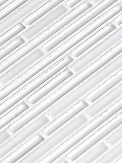 Modern White Thin Glass Mosaic Backsplash tile BA1164 4
