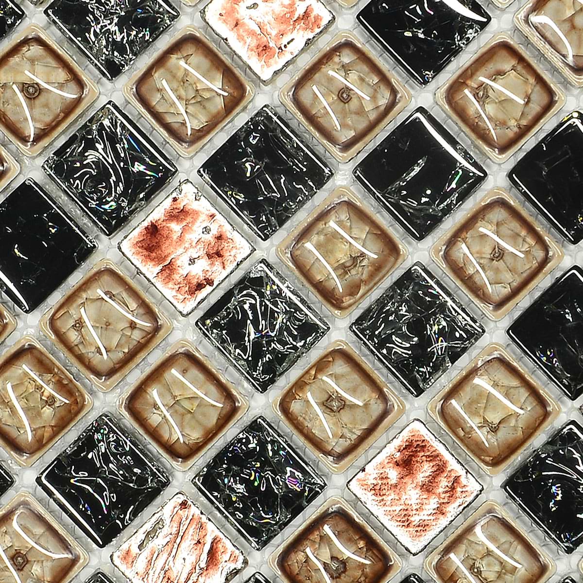 Black Brown Glass Mosaic Tile BA1194 5