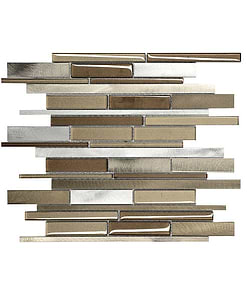 Brown Metal Glass Mixed Mosaic Kitchen Backsplash Tile BA1124 from backspash.com