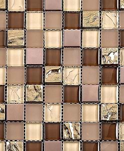Brown Beige Gold Glass Kitchen Backsplash Tile BA1142