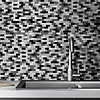 3D Gray Black Metal Backsplash Tile #metaltile #metalbacksplash #blackgraytile #metalbacksplashideas #metalmosaictiles