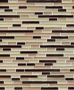 Brown Beige Color Glass Mosaic Kitchen Backsplash Tile - BA1202