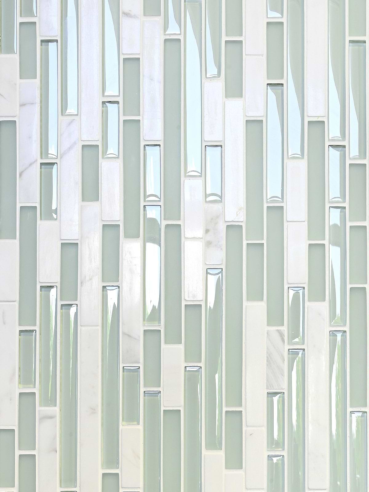Green glass and marble backsplash tile BA1205 2