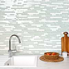 Green glass and marble backsplash tile BA1205