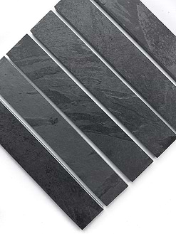 Black long slate subway backsplash tile BA1045
