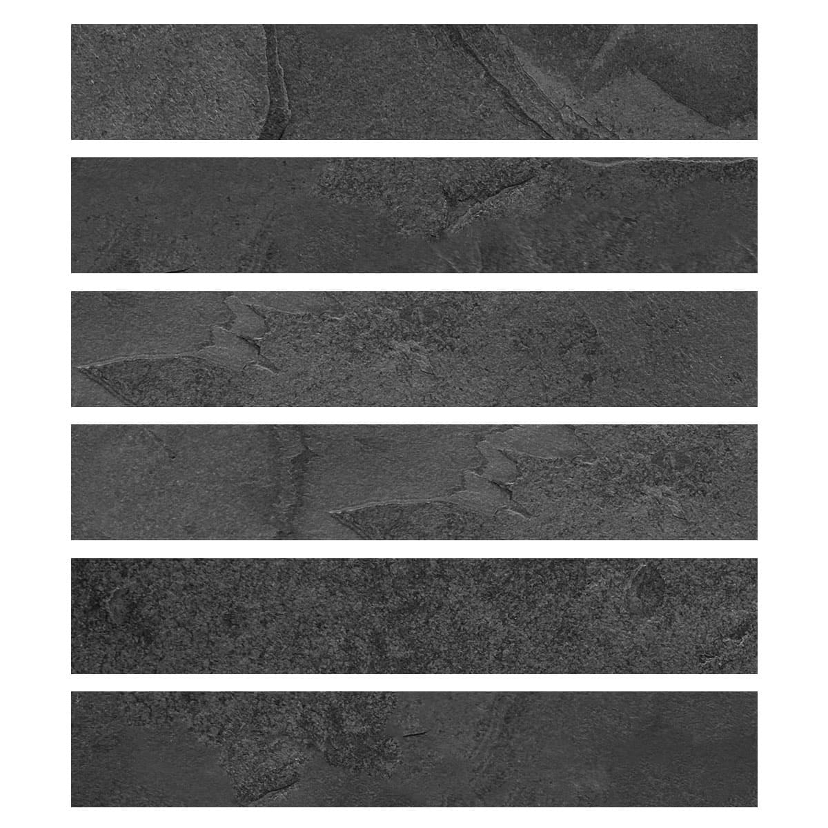 Black long slate subway backsplash tile BA1045 2