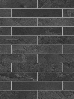 Black long slate subway backsplash tile BA1045 gray grout
