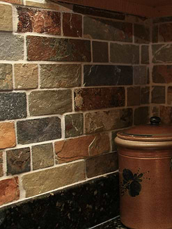 Rustic brown gray mosaic tile uba tuba granite countertop BA1063