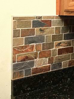 Rustic brown gray mosaic tile ubatuba granite countertop BA1063