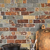 Rusty brown gray slate mosaic backsplash tile BA1063