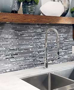 Modern Gray Glass Marble Backsplash Tile BA1037
