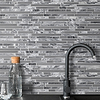 Gray glass marble kitchen backsplash cabinet cambria quartz countertop BA1037