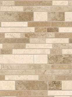 Brown beige travertine subway mosaic backsplash tile BA1024