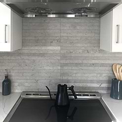 Gray modern long subway backsplash tile BA1038