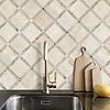 Ligth Dark Travertine Backsplash Tile With iridescent Glass Insert BA1029 Mosaic
