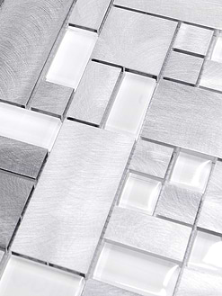 Modern Glass Metal Gray Backsplash tile BA1118