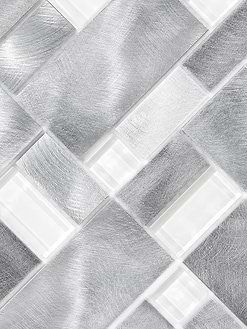 Modern Glass Metal Gray Backsplash tile BA1118