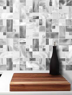 Modern Glass Metal Gray Backsplash tile BA1118