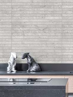 Modern gray limestone long backsplash tile BA1038